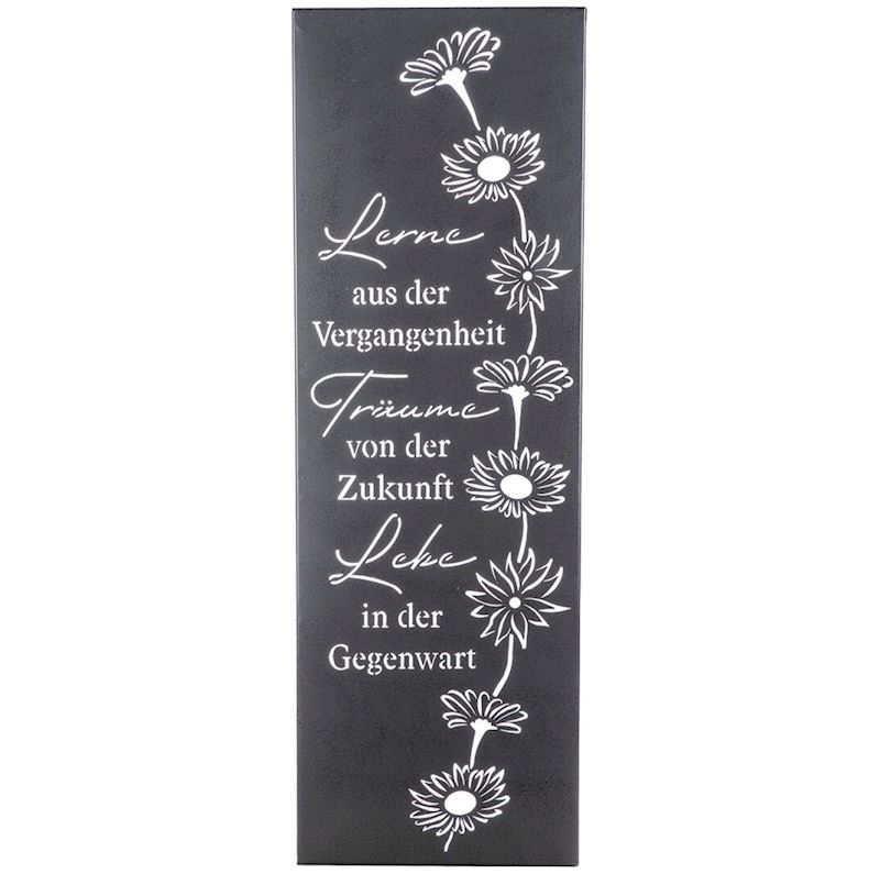 Wandrelief Lerne, Träume, Lebe Metall 30x90x3 cm