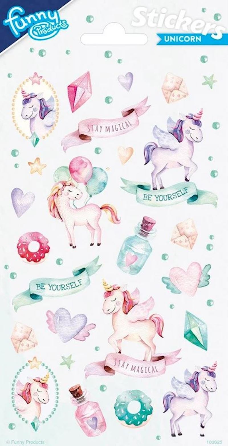 Stickerbogen Einhorn glitzernd 