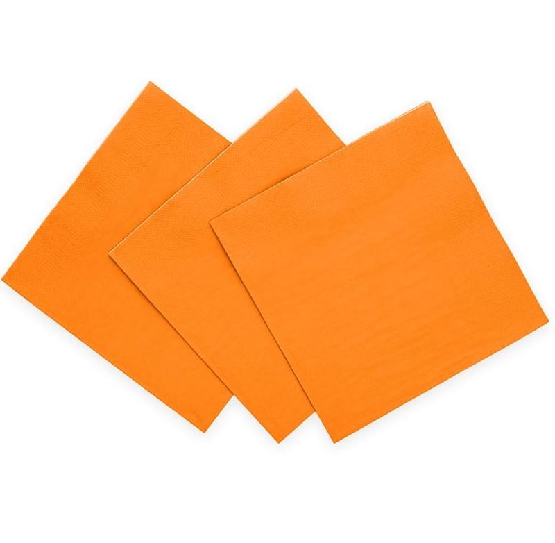 Serviettes de cocktail orange 24x24 cm, 20 pcs