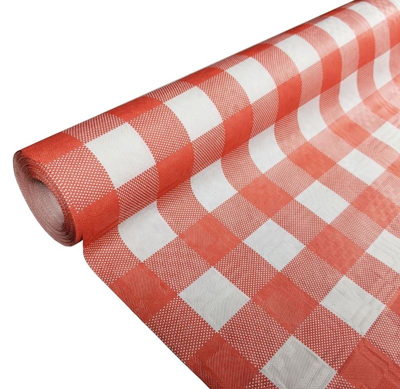 Nappe en papier rouge à carreaux 1.20 x 8 m