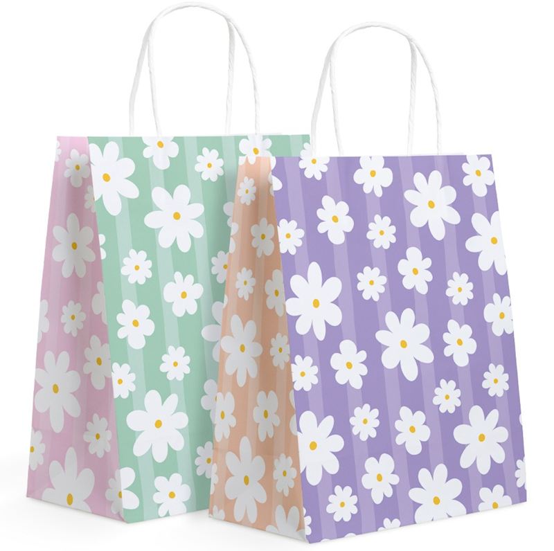 Geschenktaschen Gänseblümchen 6 Stk. 17x8x21 cm