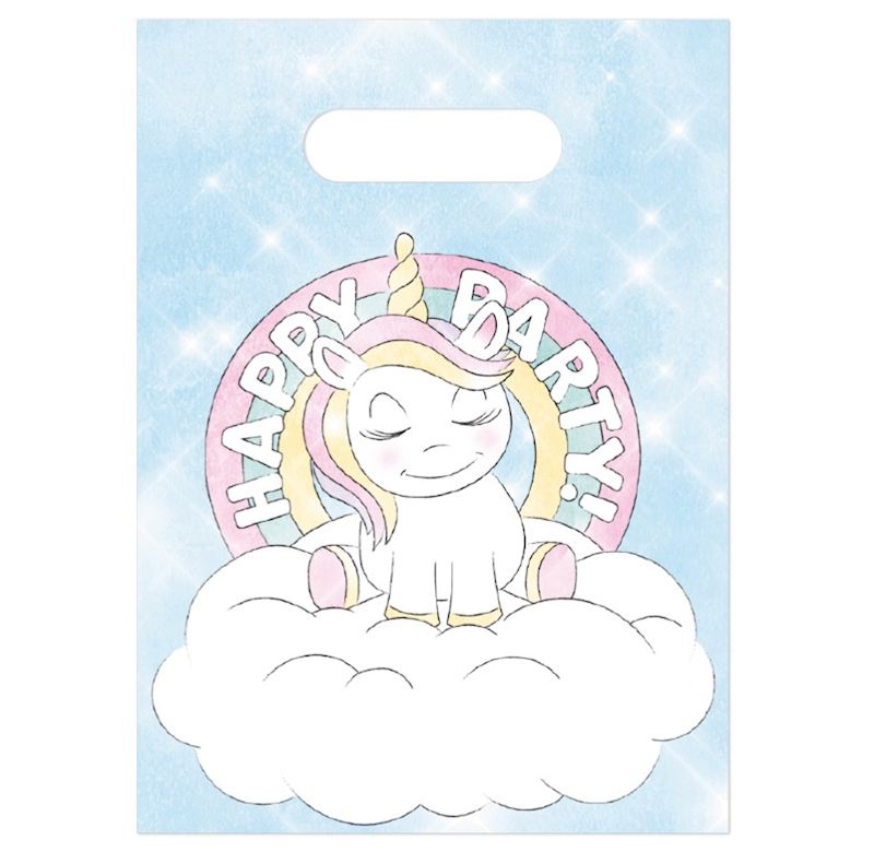 Sacs de fête Happy Birthday licorne, 6 pcs 16x22x7.5 cm