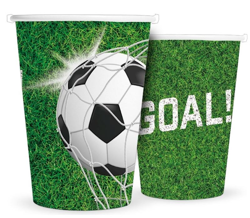 Gobelets de fête football 210 ml, 8 pcs