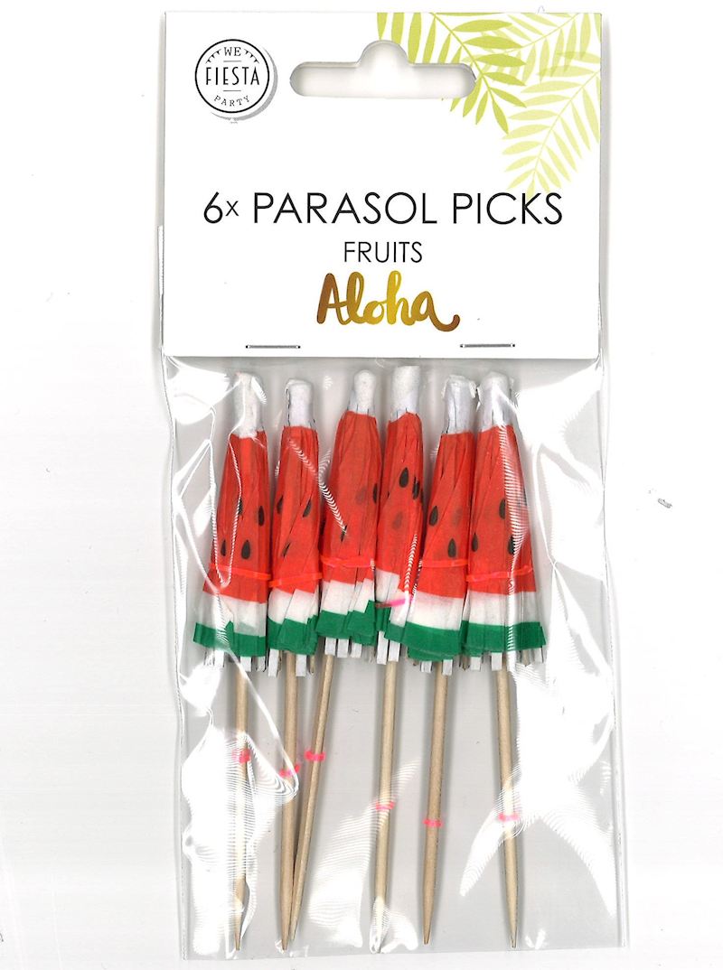 Ombrelles de fête Aloha 6 pcs