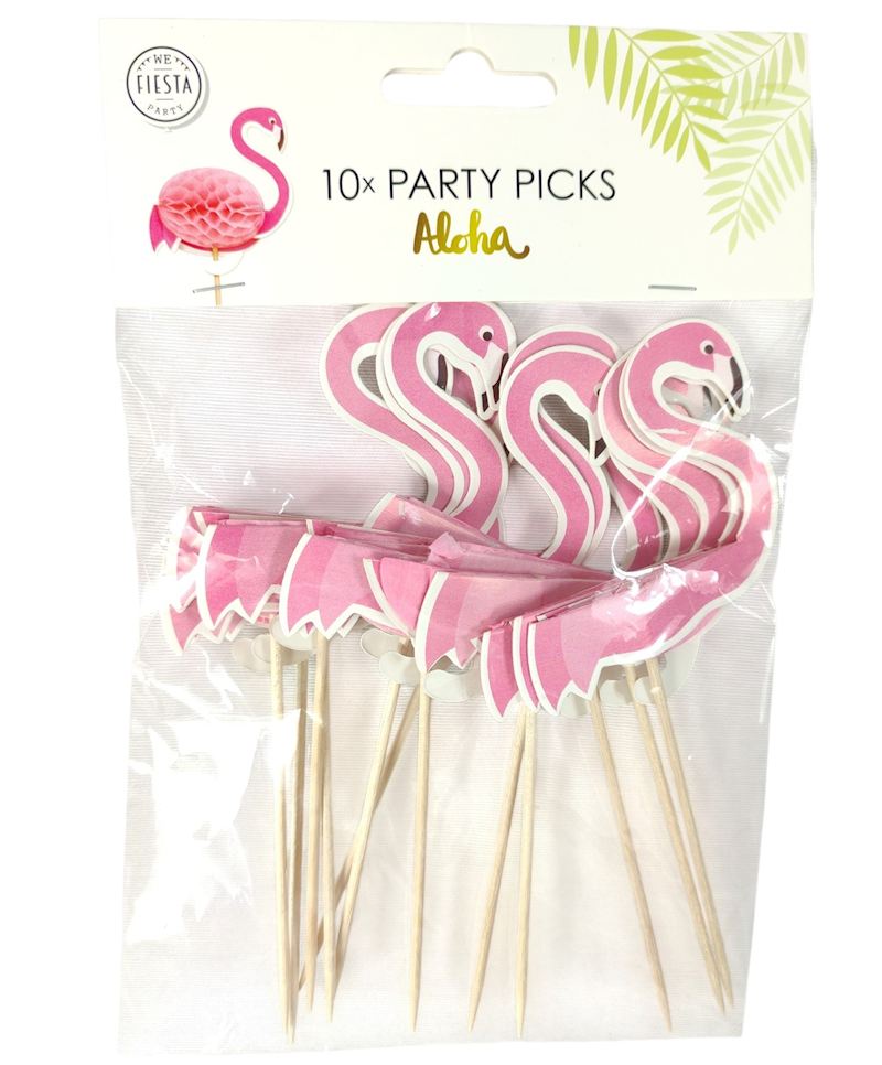 Party picker flamant rose 10 pcs