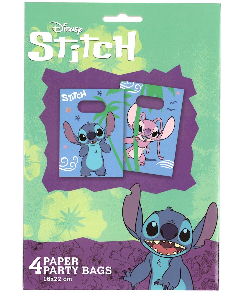 Partytüten Stitch & Angel 4 Stk. Papier 16x22 cm