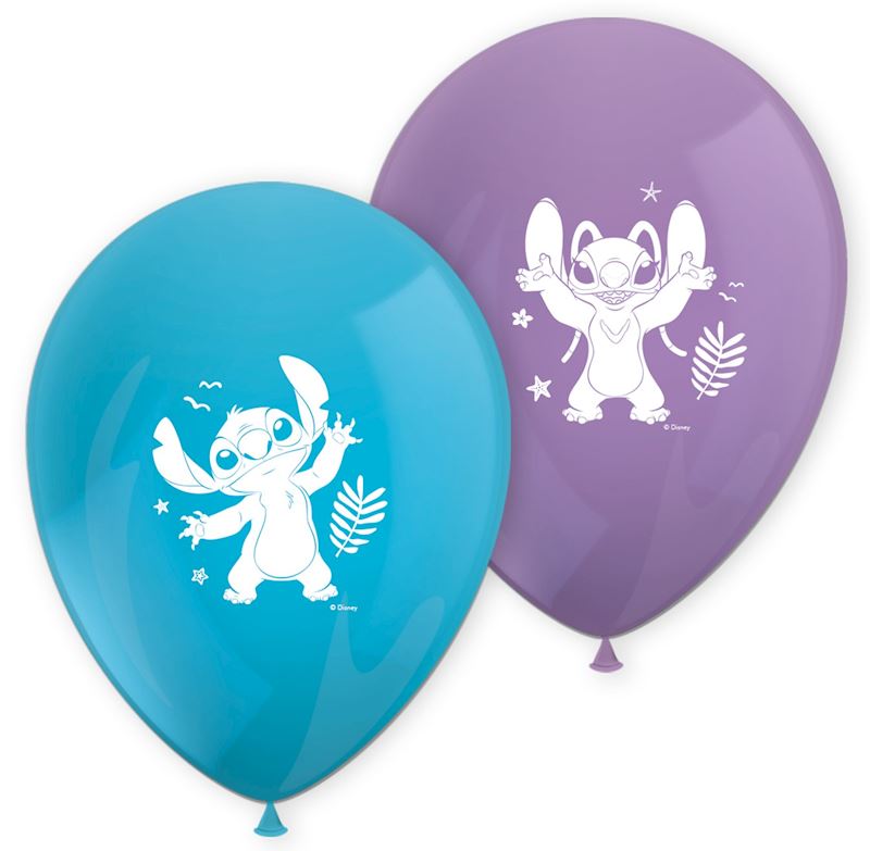 Gummiballone Stitch & Angel 8 Stk. Latex