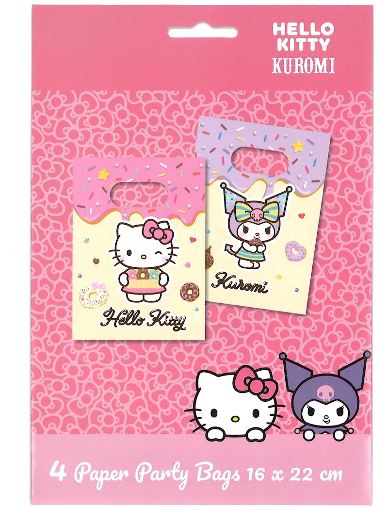 Geschenktüten Hello Kitty Kuromi, 4 Stk. 16x 22 cm