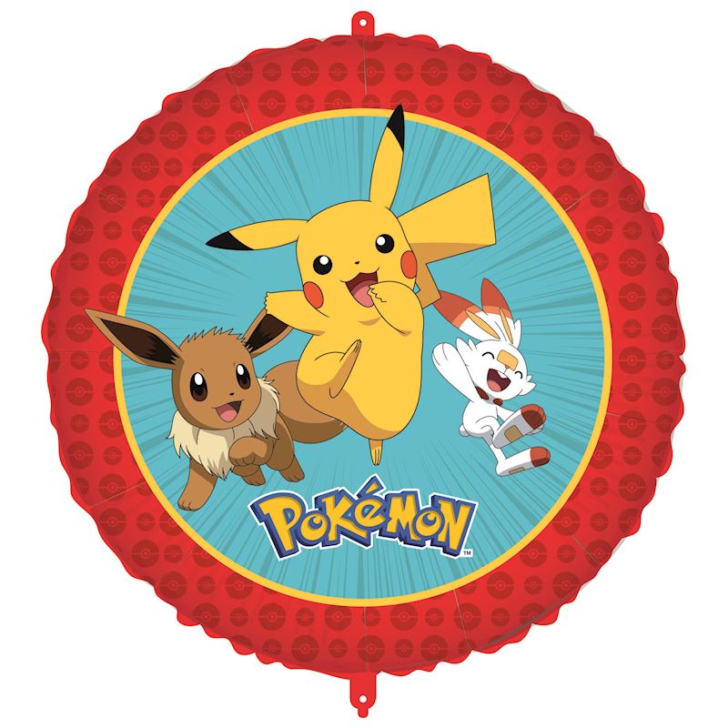Ballon alum. Pokemon rond emballé individuellement