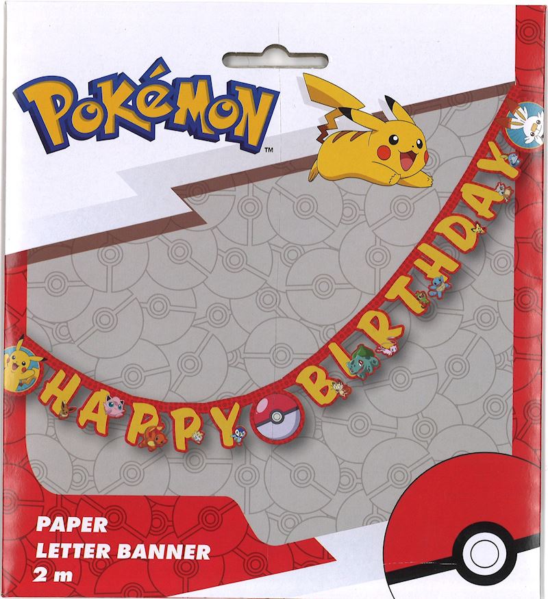 Girlande Happy Birthday Pokémon 2 m