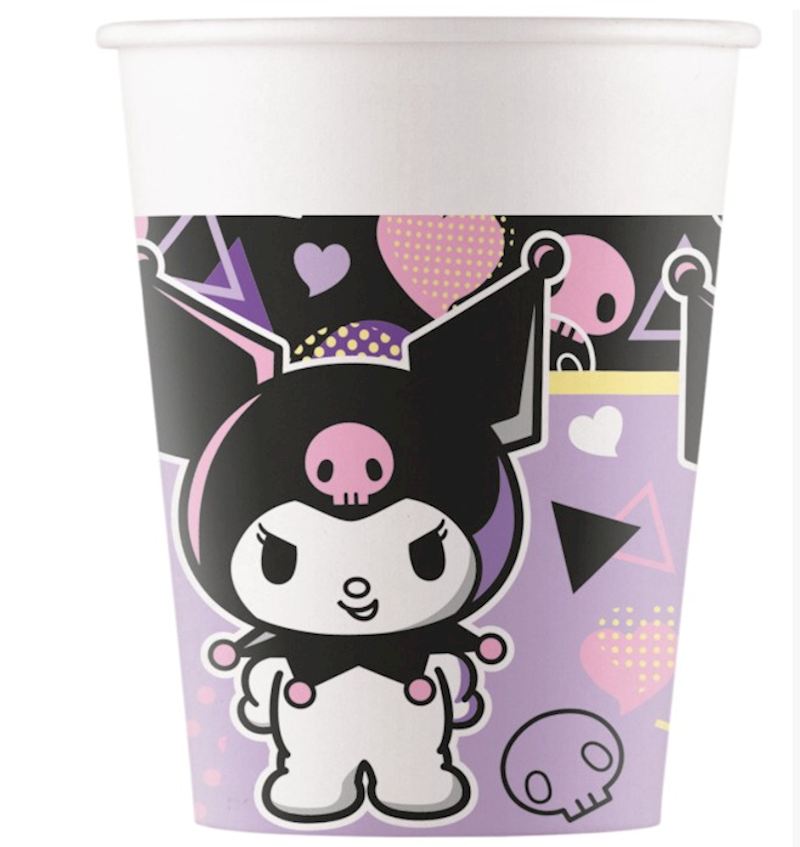 Gobelets de fête Kuromi Pop Art 200 ml, 8 pcs