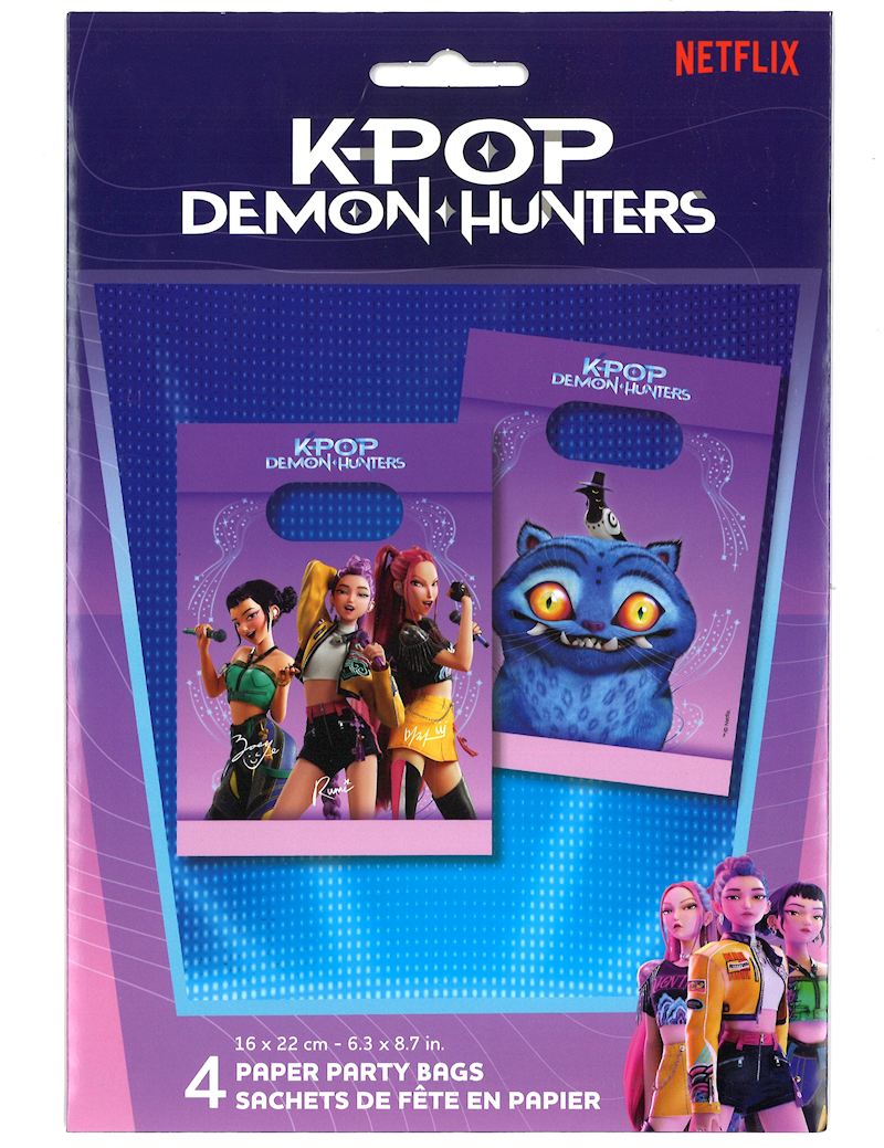 Partytüten K-Pop Demon Hunters 4 Stk. 16x22 cm aus Papier