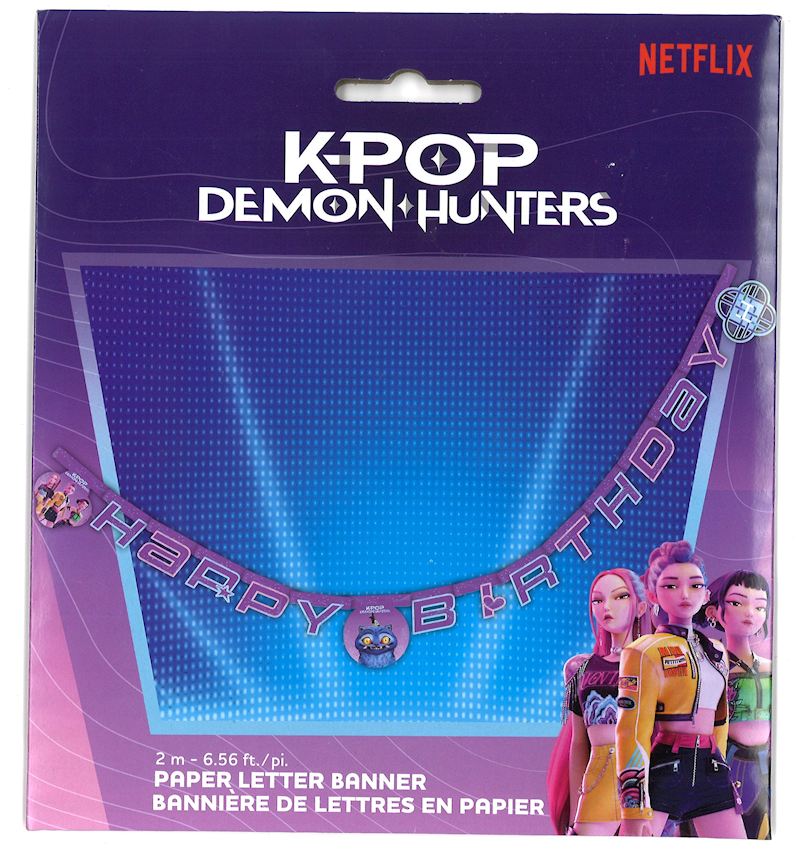 Girlande Happy Birthday K-Pop Demon Hunters 2 m
