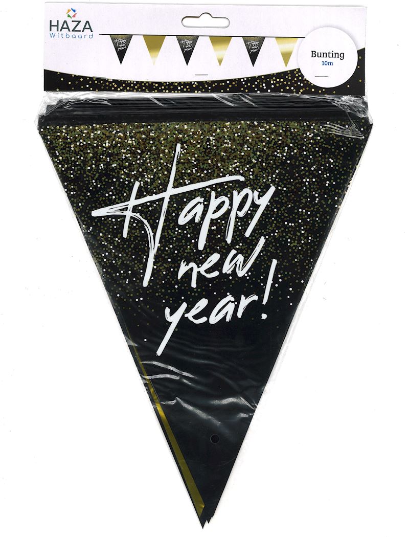 Wimpelkette Happy New Year 10 m Folie