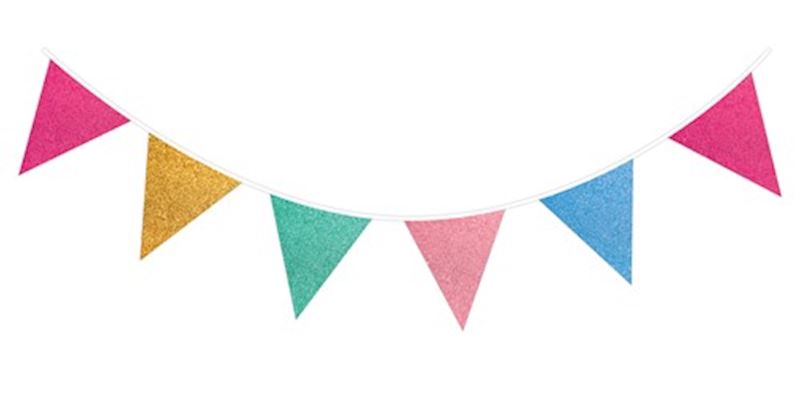 Wimpelkette Glitter Multicolor 6 m