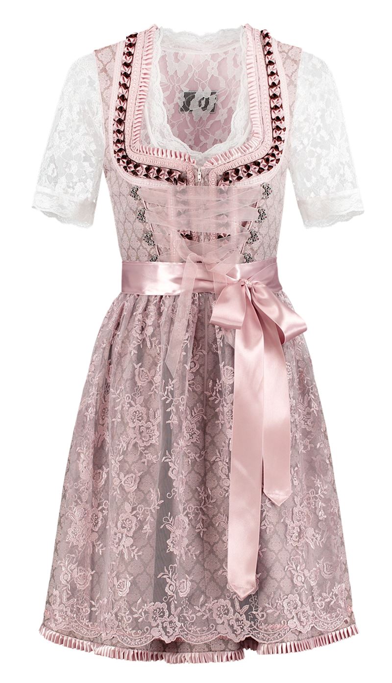 Dirndl 2-teilig altrosa Gr. 44 Kleid und Schürze ohne Bluse