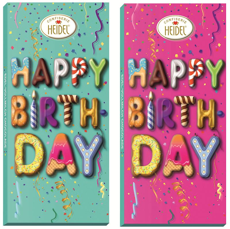 Schokoladentafel 3D Effekt Happy Birthday 100 g
