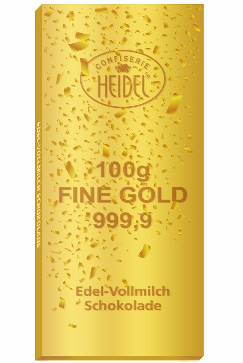 Schokolade Tafel 100 g Gold 3D, Fine Gold 999.9