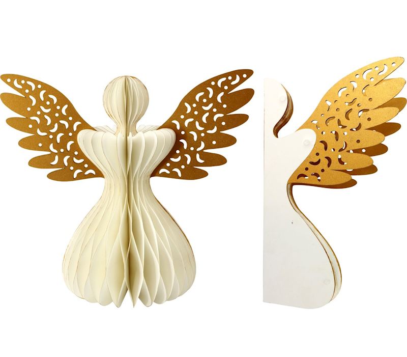 Ange déco en papier avec ailes blanc