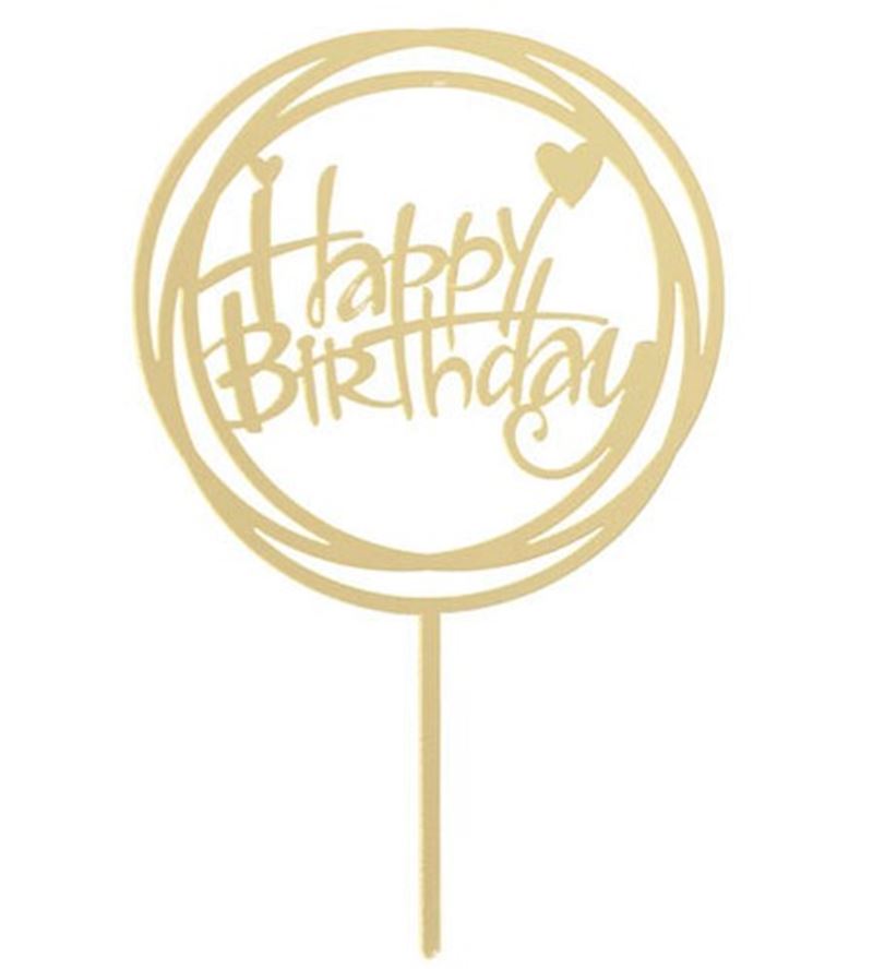 deKora Cake Topper Happy Birthday 15.4x10 cm