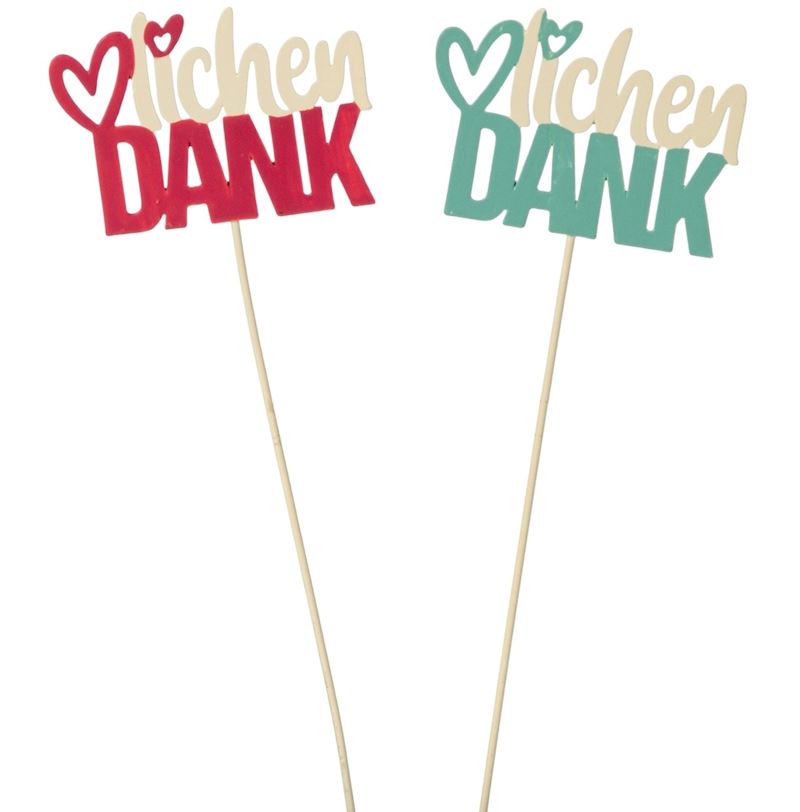 Bouchon de fleur en métal Herzlichen Dank 2 ass 28 cm