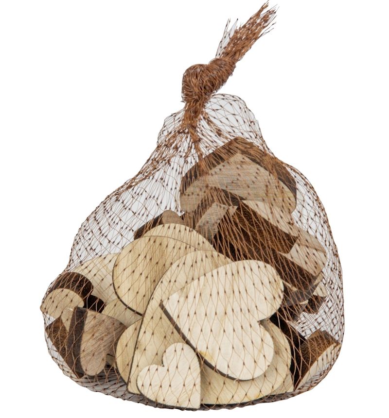 Streudeko Holzherzen natur 