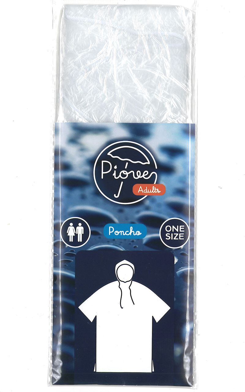 Regenponcho für Erwachsene transparent Onesize