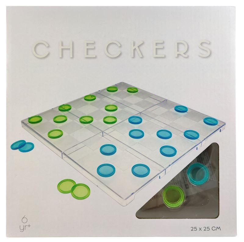 Damespiel Acryl transparent 25x11x25 cm