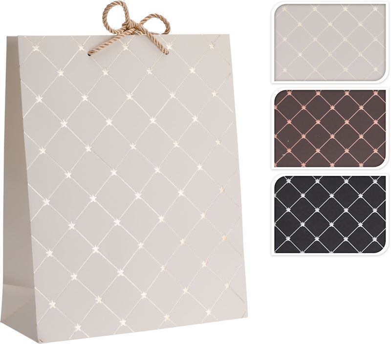 Geschenktasche Weihnachten 3 sortiert 19.5x23.5x8 cm