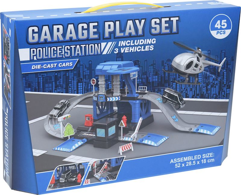 Garage Spielset 45 Teile 4 Modelle sort.
