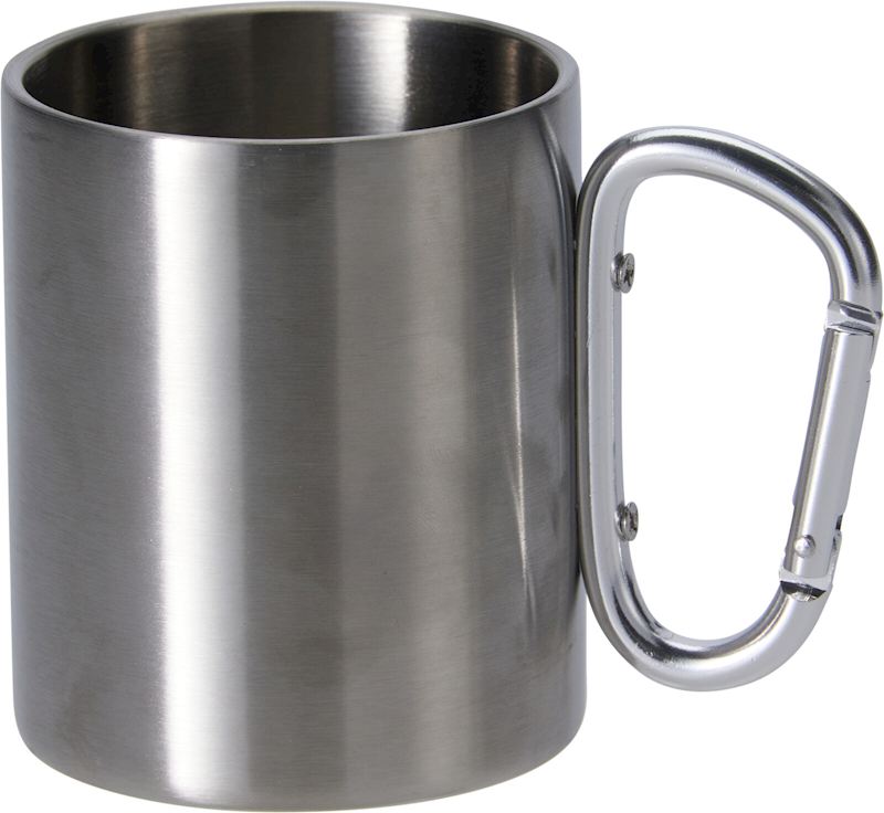 Trinkbecher aus Edelstahl 300 ml mit Karabiner