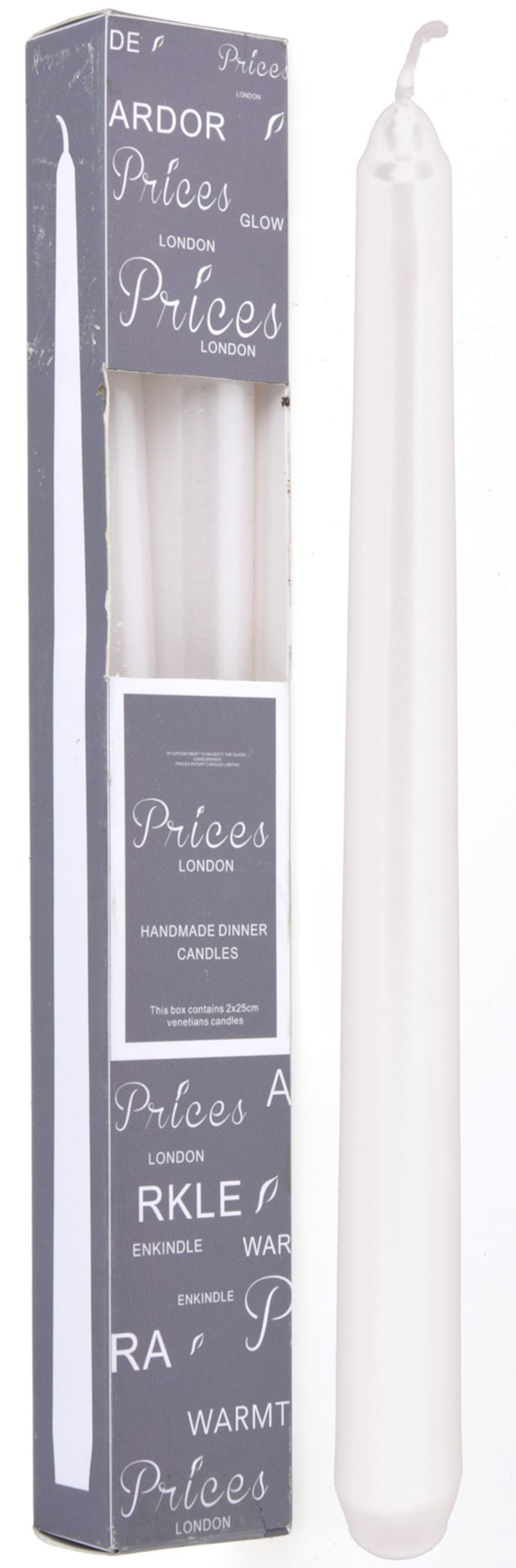 Bougeoir bougies blanc 25 cm 2 pcs.