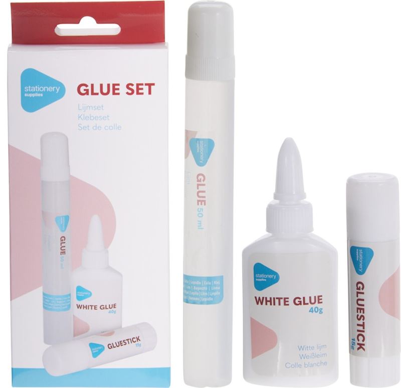 Klebeset 3 tlg. zum Basteln 3 verschiedene Leime
