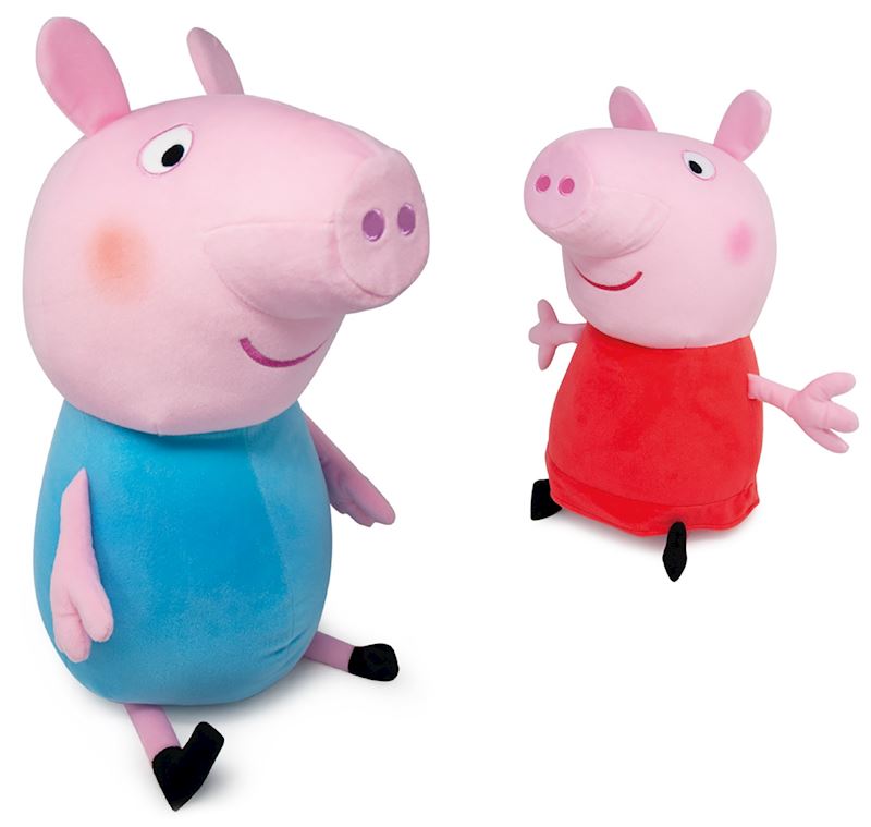 Plüsch Peppa Pig & George 65/80 cm