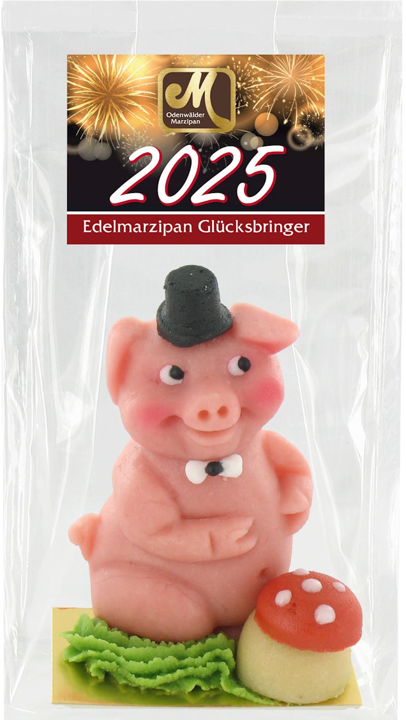 Marzipan Schwein Casanova Relief mit Pilz 100g