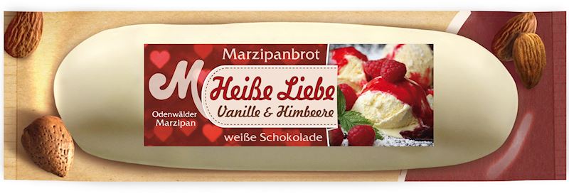 Marzipanbrot Vanille&Himbeere Heisse Liebe 100 g