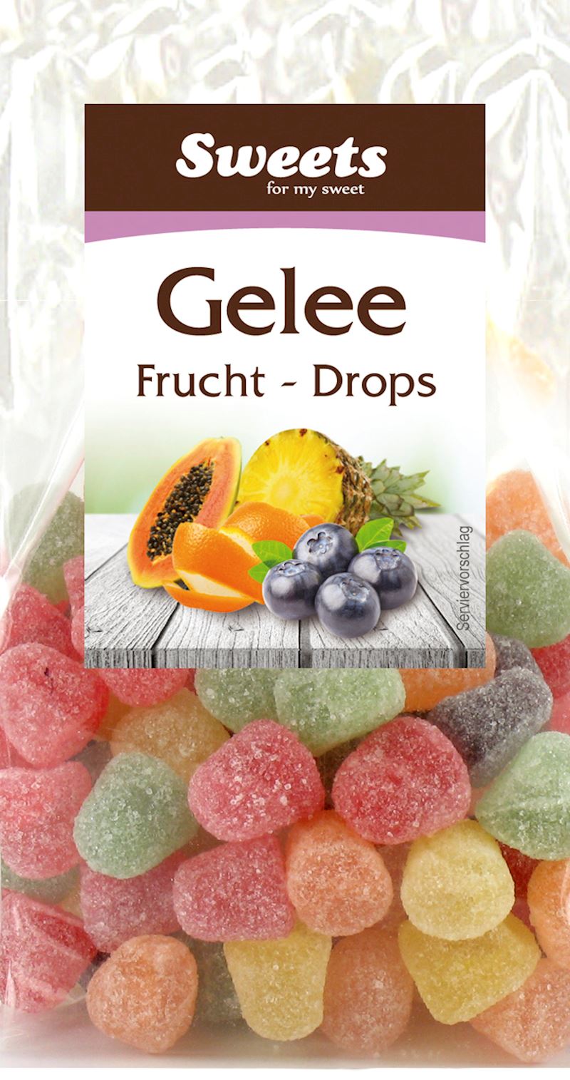 Gelee Frucht Drops 100 g im Beutel