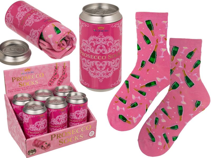 Socken Prosecco Einheitsgrösse in der Dose 76% Baumwolle