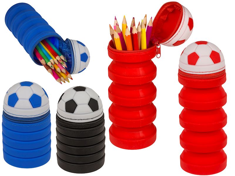 Farbstift Etui Fussball, 20 cm Federmappe 3 sort.