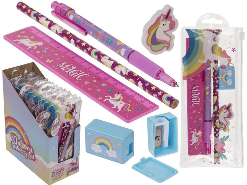 Set stylo à bille licorne 