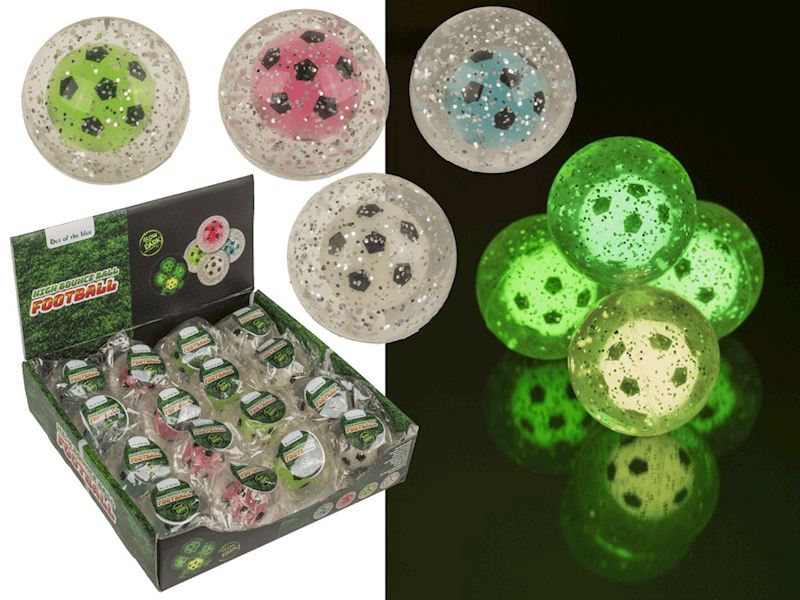 Mega-High Springball, Fussball Glow in the Dark 5 cm 4 sort