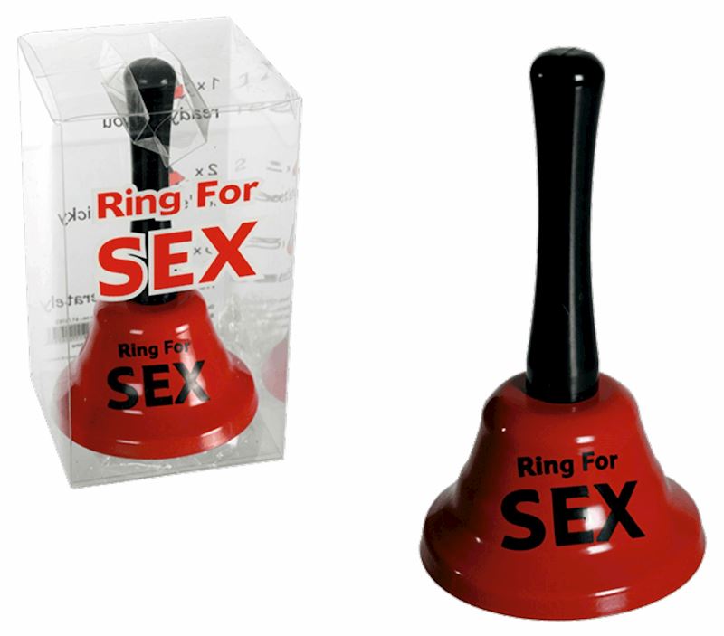 Tischglocke Ring For Sex 13x7 cm rot