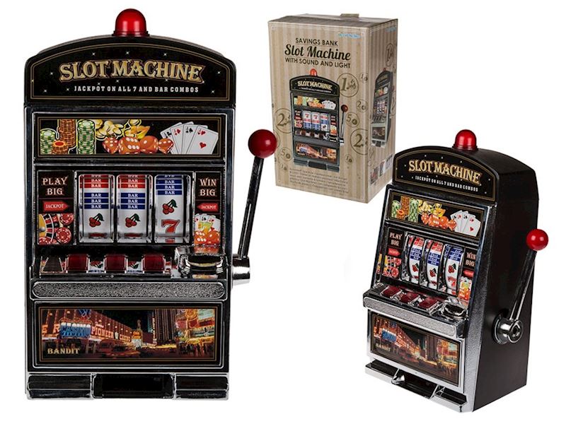 Spardose Spielautomat mit Klingel & LED 37.5x20 cm
