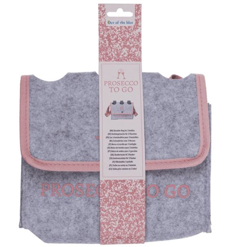 Filztasche zum Umhängen Prosecco to go, für 3 Flaschen