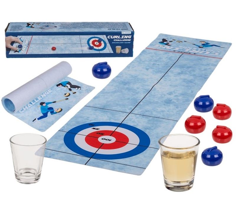 Trinkspiel Tisch Curling 120x30 cm inkl. 1 Matte