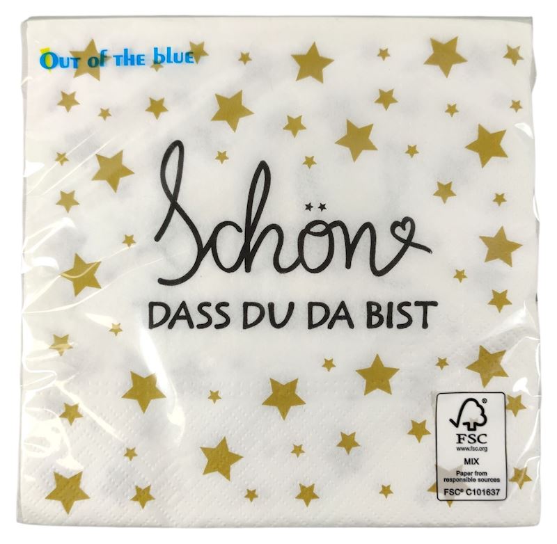 Serviette Schön, dass Du da bist, 33x33 cm