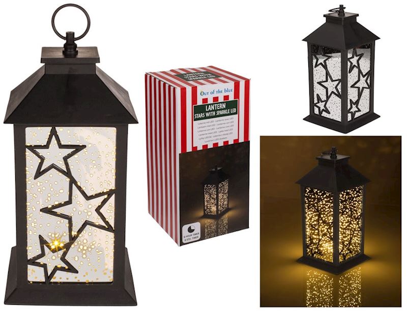 Laterne mit LED, mit Timer 32x15x14 cm, exkl 3 AAA Batt.