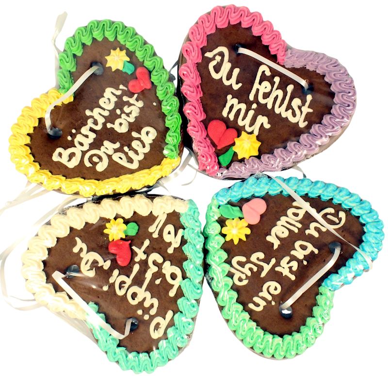 Lebkuchenherz 125 g diverse Sprüche sort.