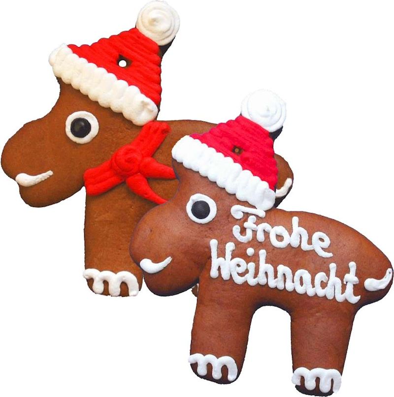 Lebkuchen Rentier 80 g Weihnacht 2 Motive mit Mütze
