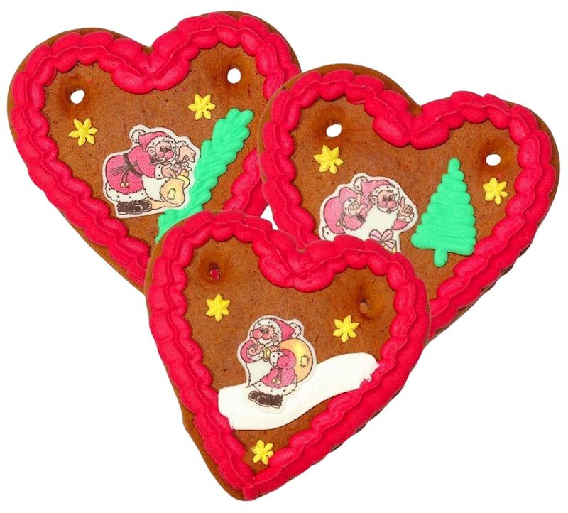 Lebkuchen Herz 80 g Weihnacht Nikolaus 3 Motive